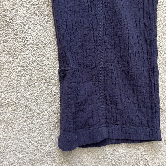 Chico's Crinkle Cotton Joggers Relaxed Pants Coastal Roll Tab 2.5 / L / 14 NEW - Picture 6 of 10